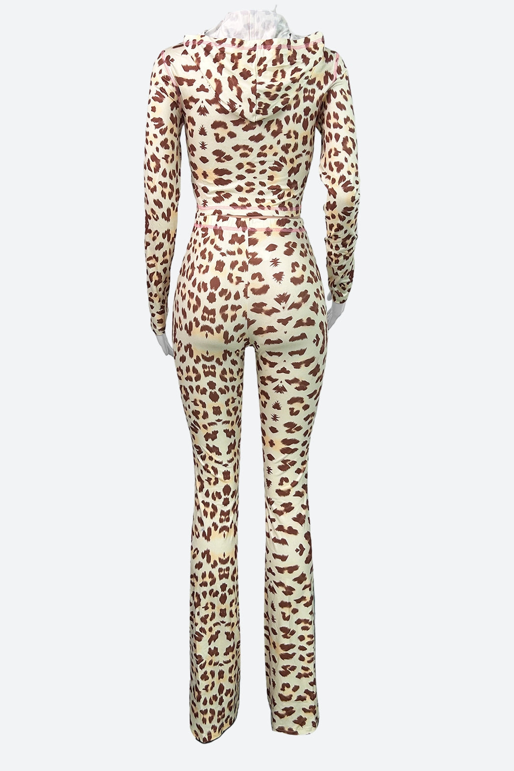 Leopard Print Zipper Jacket And Flared Pants Lavish Daily