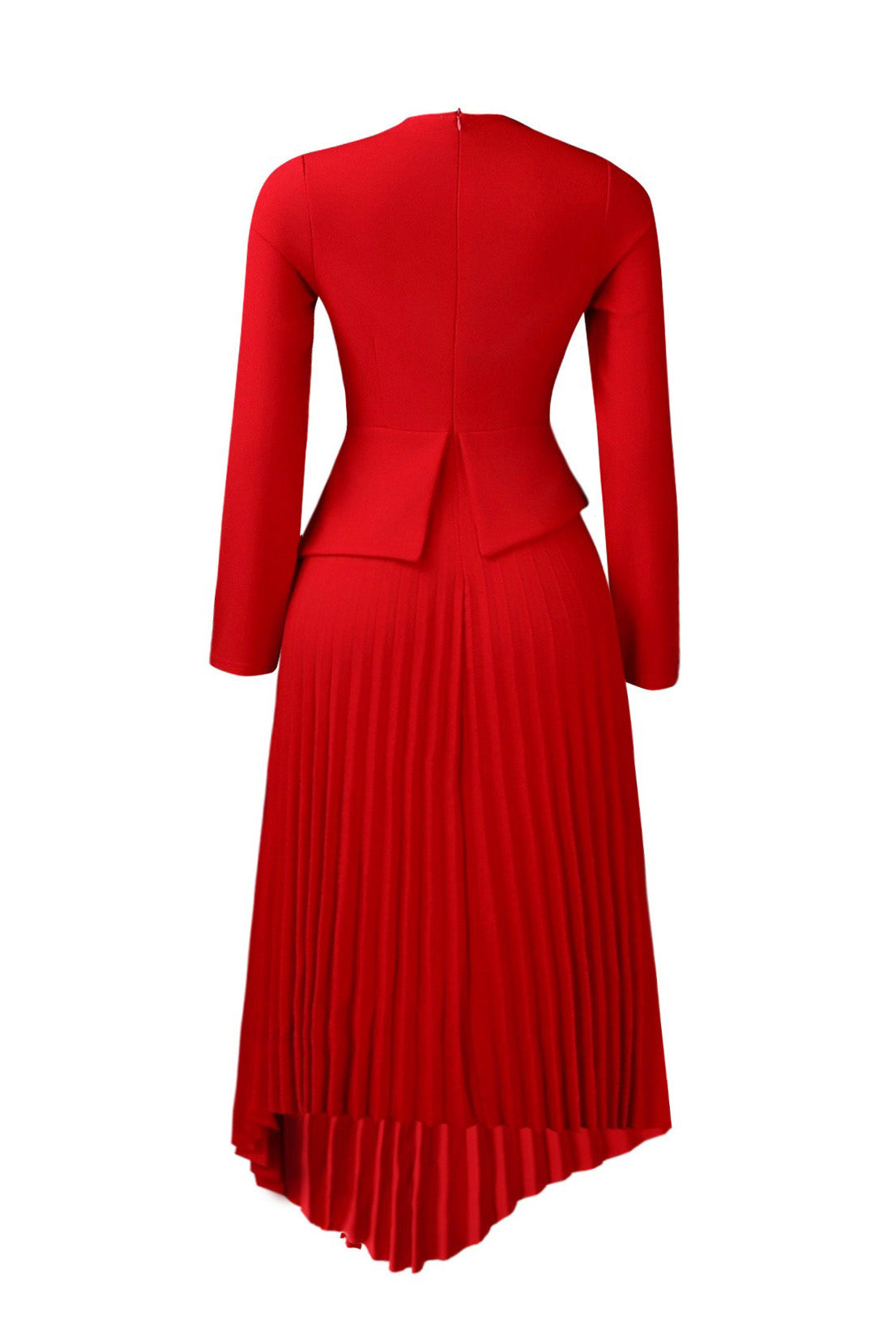 Asymmetric Hem Pleated Midi Dress Lavish Daily