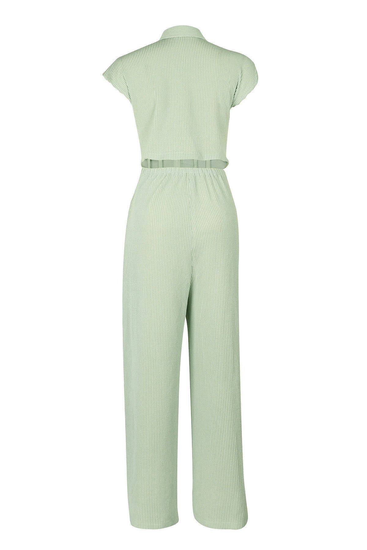 Striped Button-Up Sleeveless Jumpsuit Lavish Daily