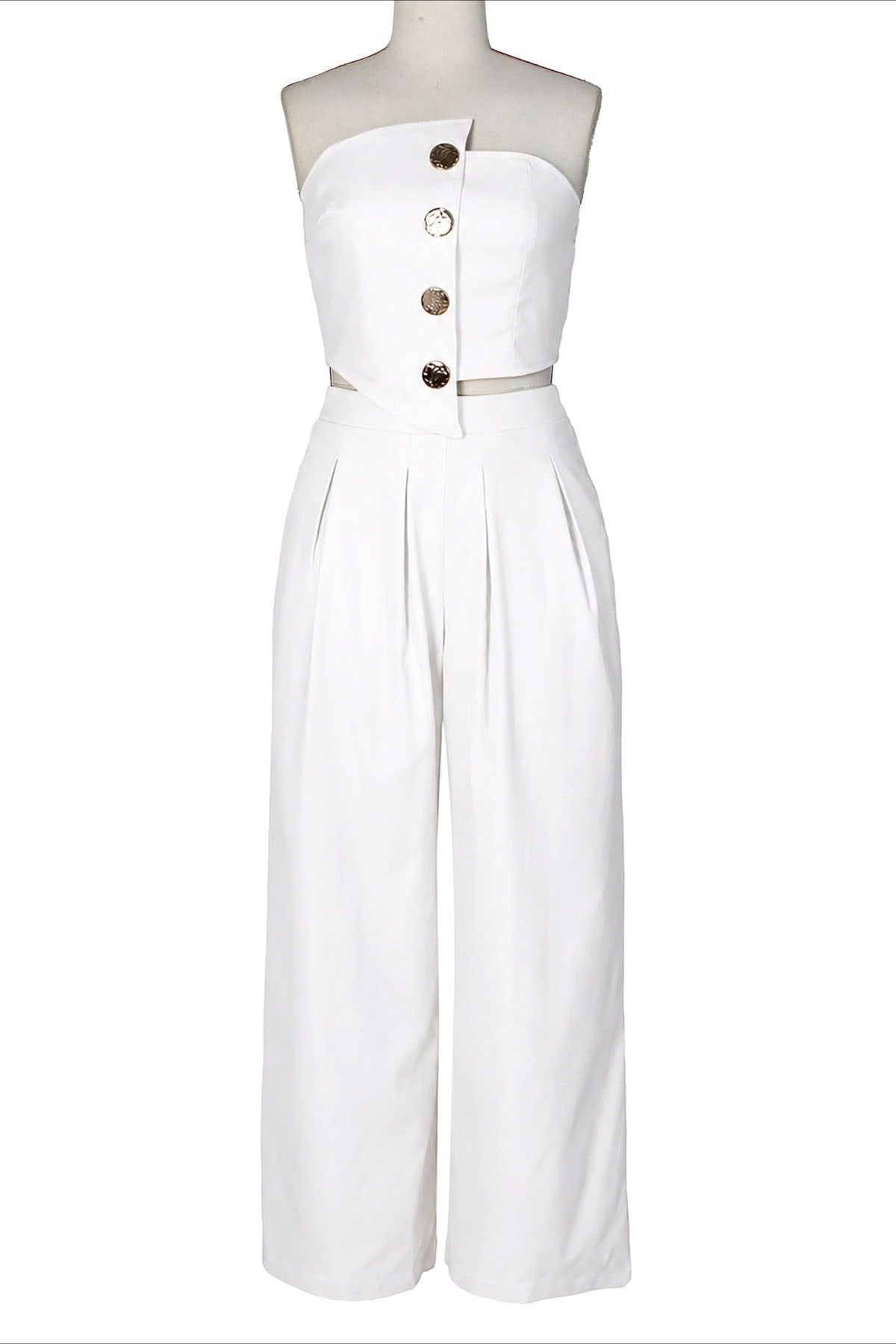 Asymmetrical Bandeau Pant Set Lavish Daily