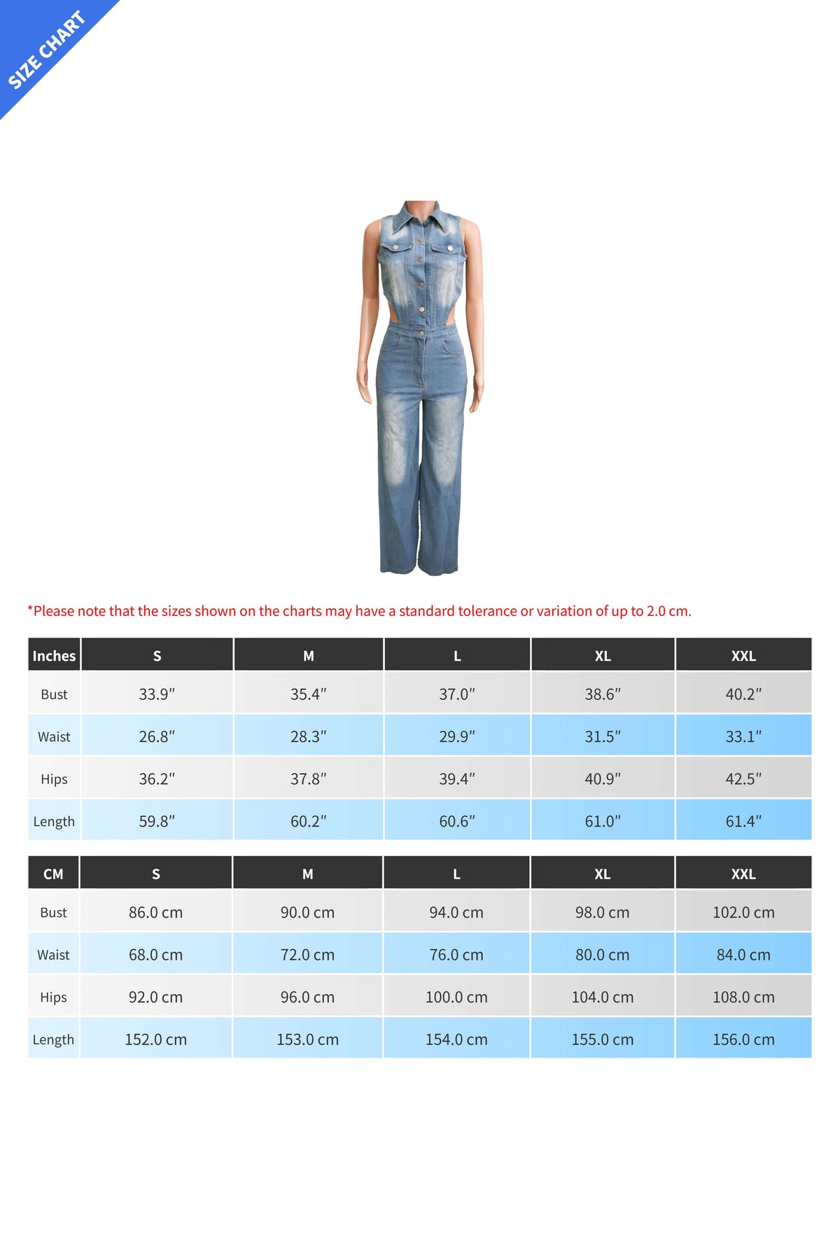 Sleeveless Cut Out Wide Leg Slit Denim Jumpsuit Lavish Daily
