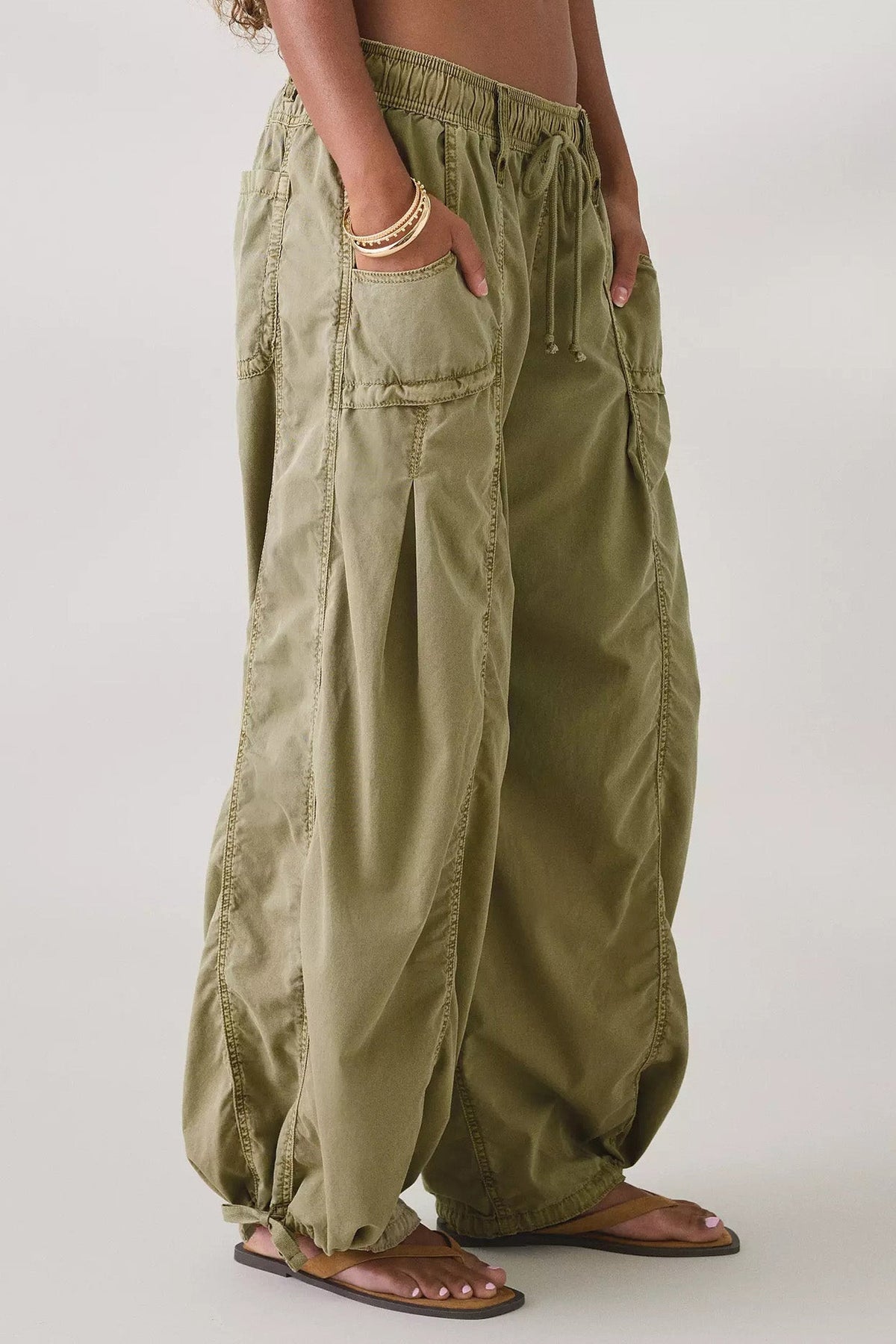 Wide Leg Drawstring Parachute Pant Lavish Daily