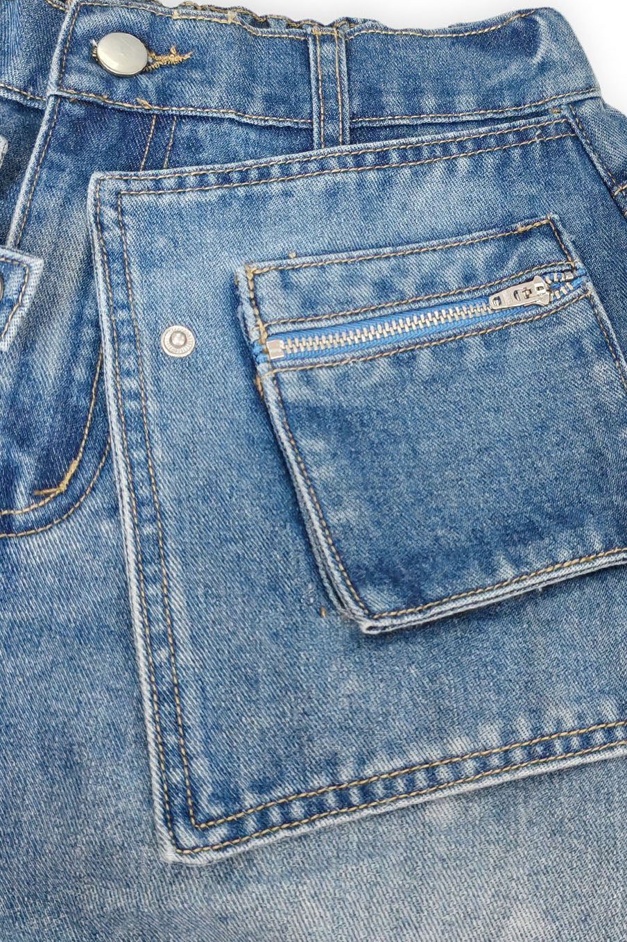 Deconstructed Wide Leg Denim Pants Lavish Daily