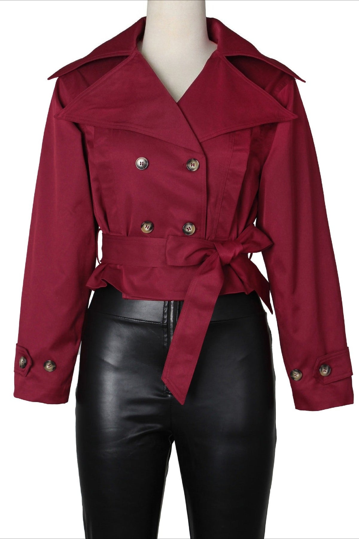 Cropped Trench Coat Lavish Daily