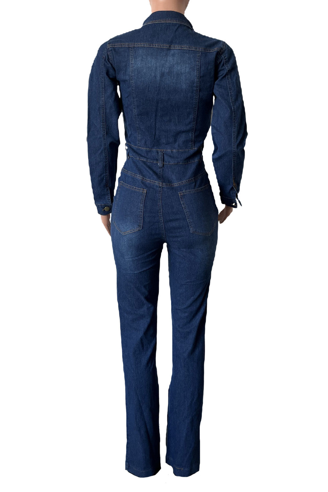 Stretch Washed Denim Jumpsuit Lavish Daily