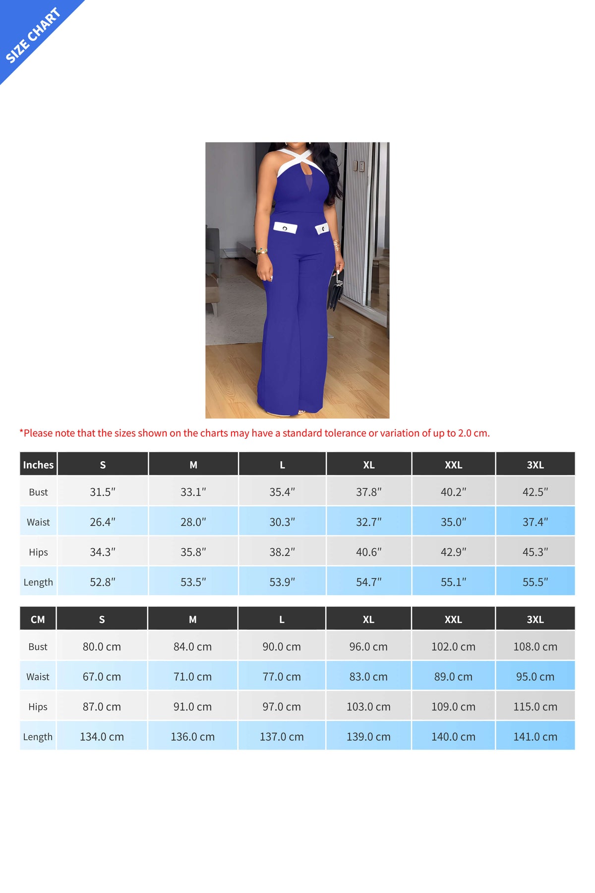 Color Block Cross Strap Wide Leg Jumpsuit Lavish Daily