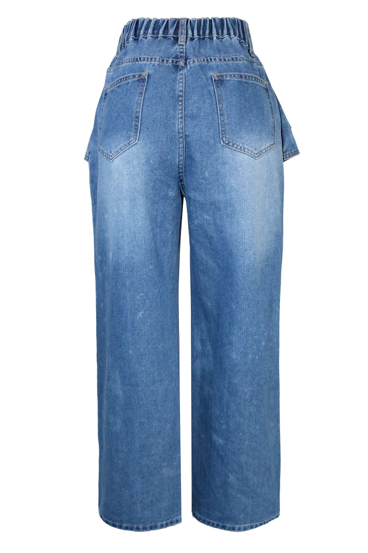 Deconstructed Wide Leg Denim Pants Lavish Daily