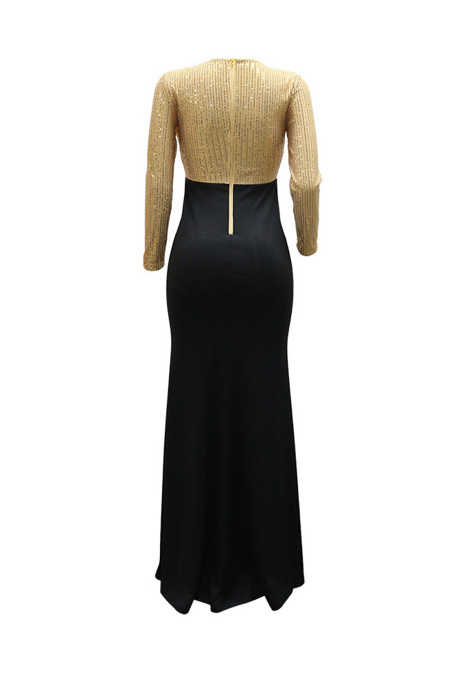 Sequin Cowl Neck Mermaid Maxi Dress Lavish Daily