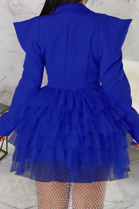 Statement Shoulder Tulle Blazer Dress Lavish Daily