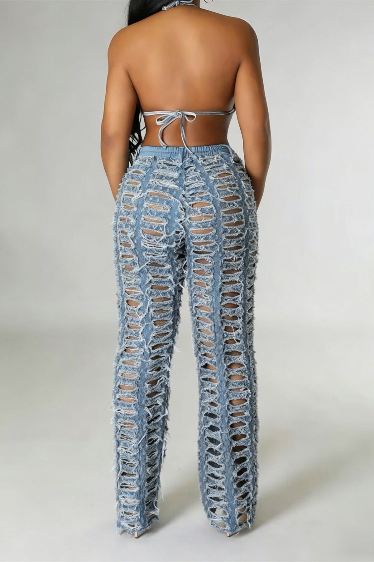 Extreme Shredded Denim Pants Lavish Daily