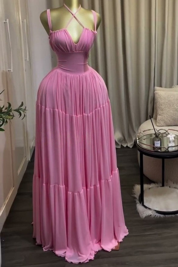Strappy Tiered Maxi Dress Lavish Daily