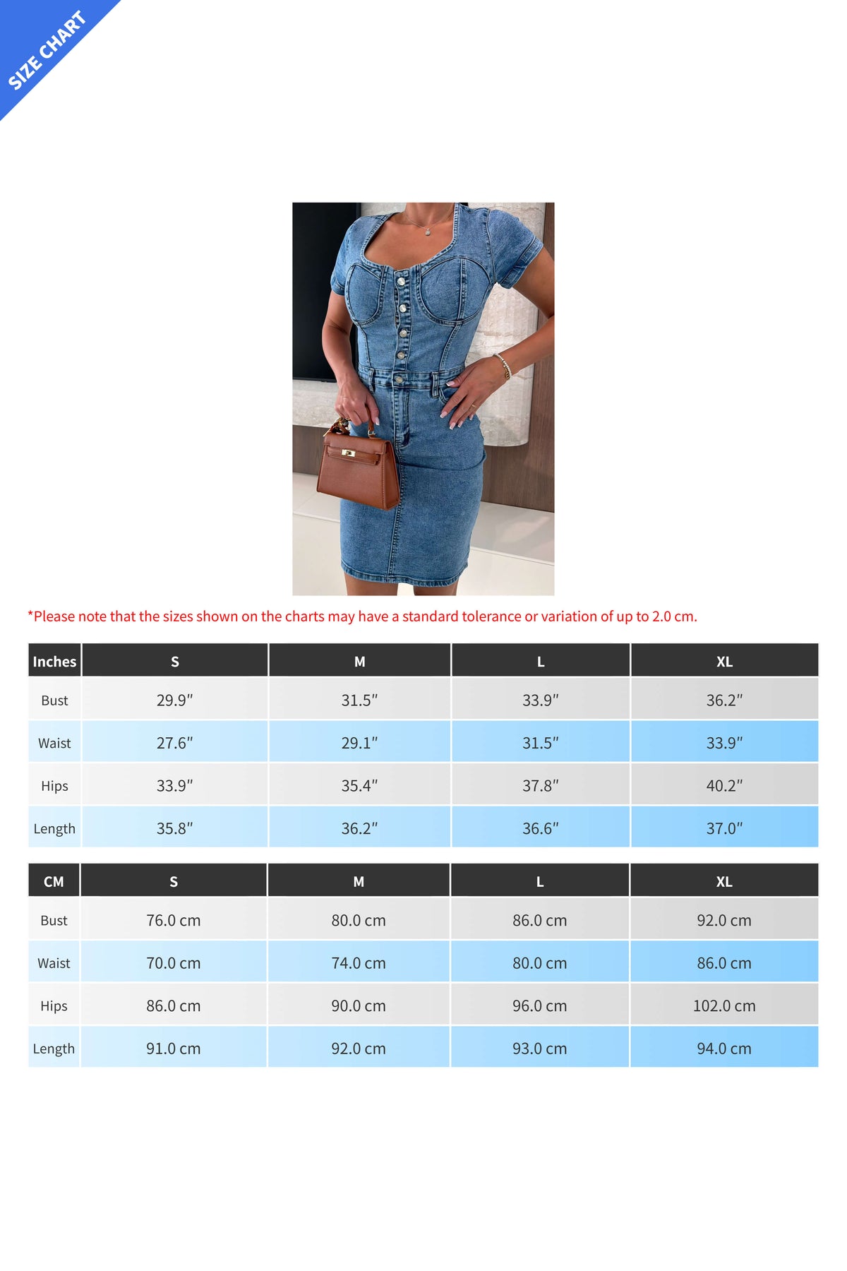 Bustier Button-Front Denim Mini Dress Lavish Daily