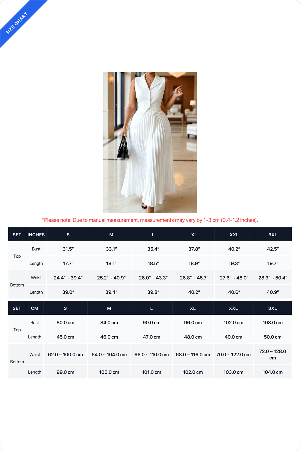Tailored Vest Pleated Maxi Skirt Set Lavish Daily
