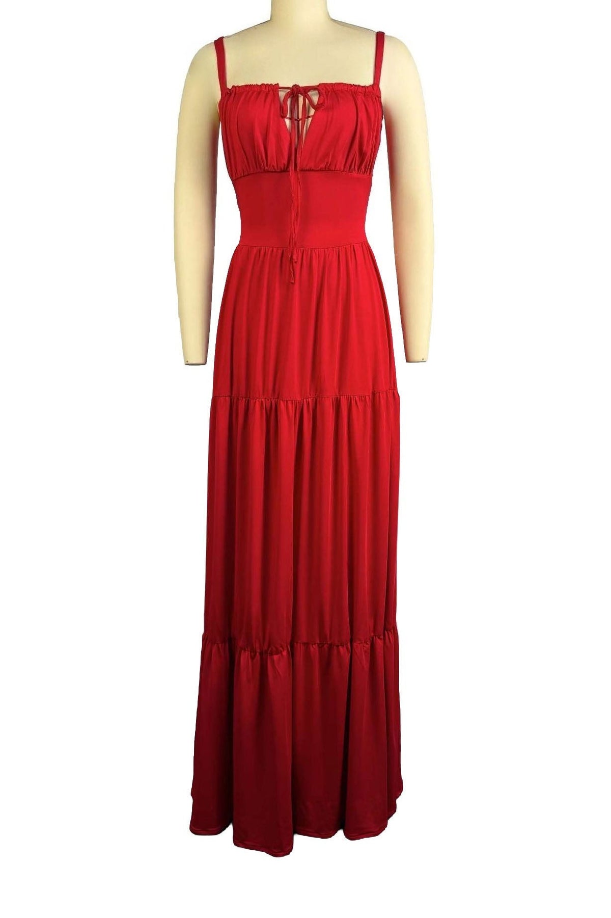 Strappy Tiered Maxi Dress Lavish Daily