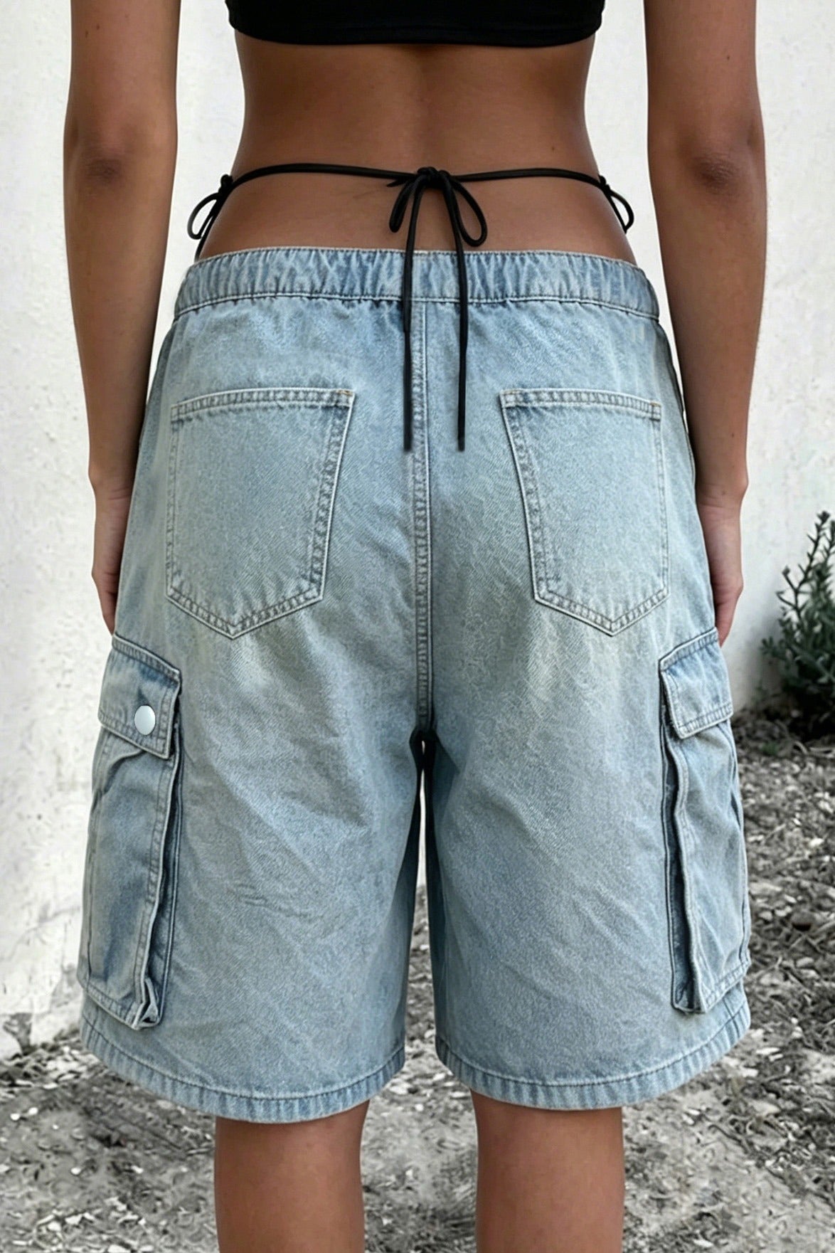 Baggy Drawstring Cargo Shorts LavishDaily
