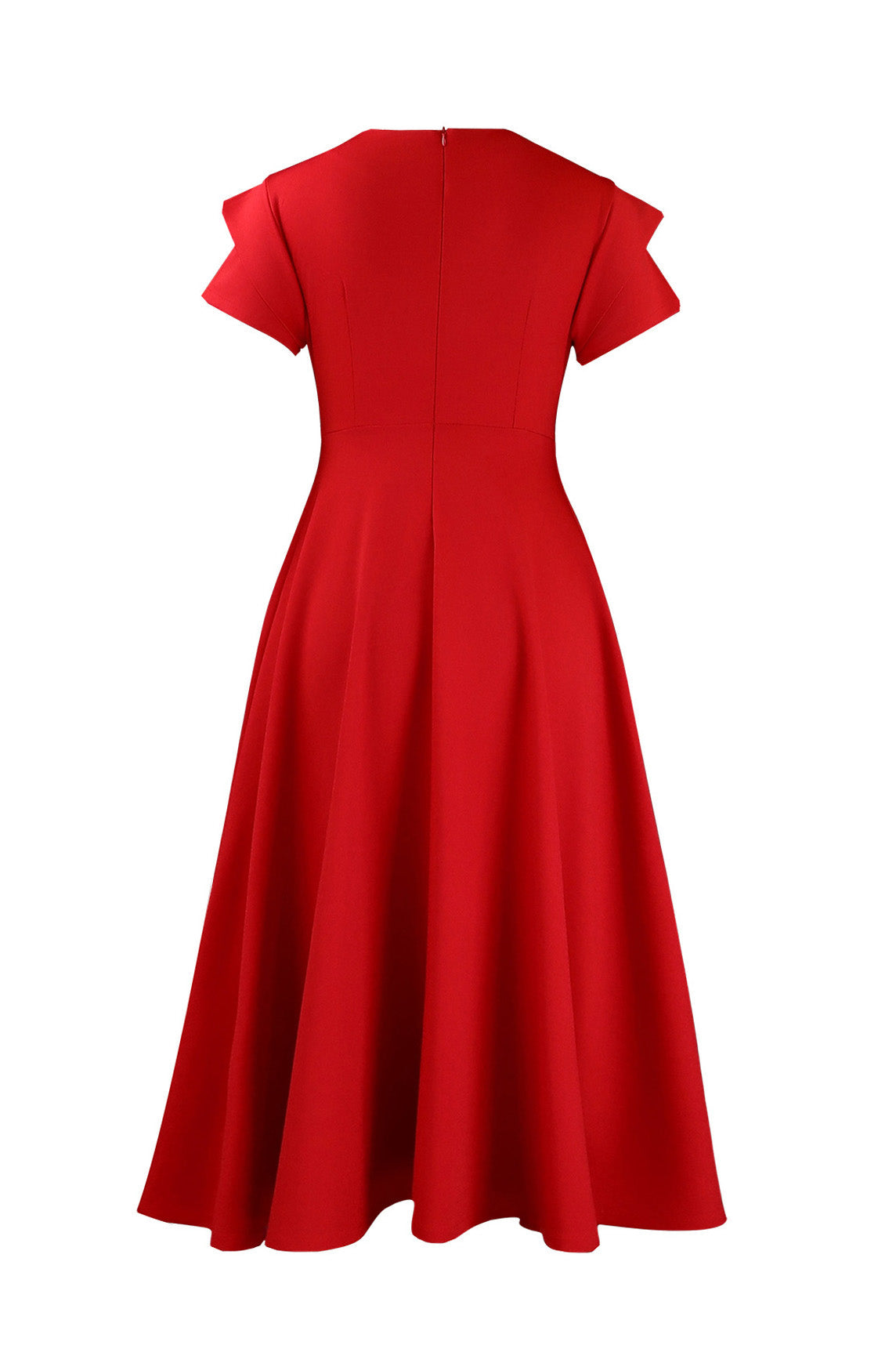 3D Floral Notched Neck A-Line Midi Dress Lavish Daily