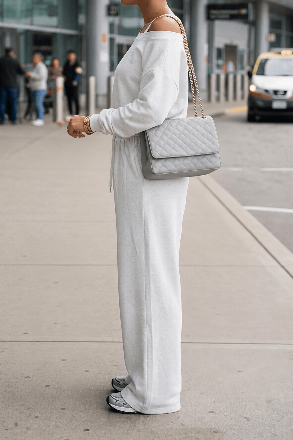 Off-Shoulder Sweatshirt & Wide-Leg Pants Set Lavish Daily