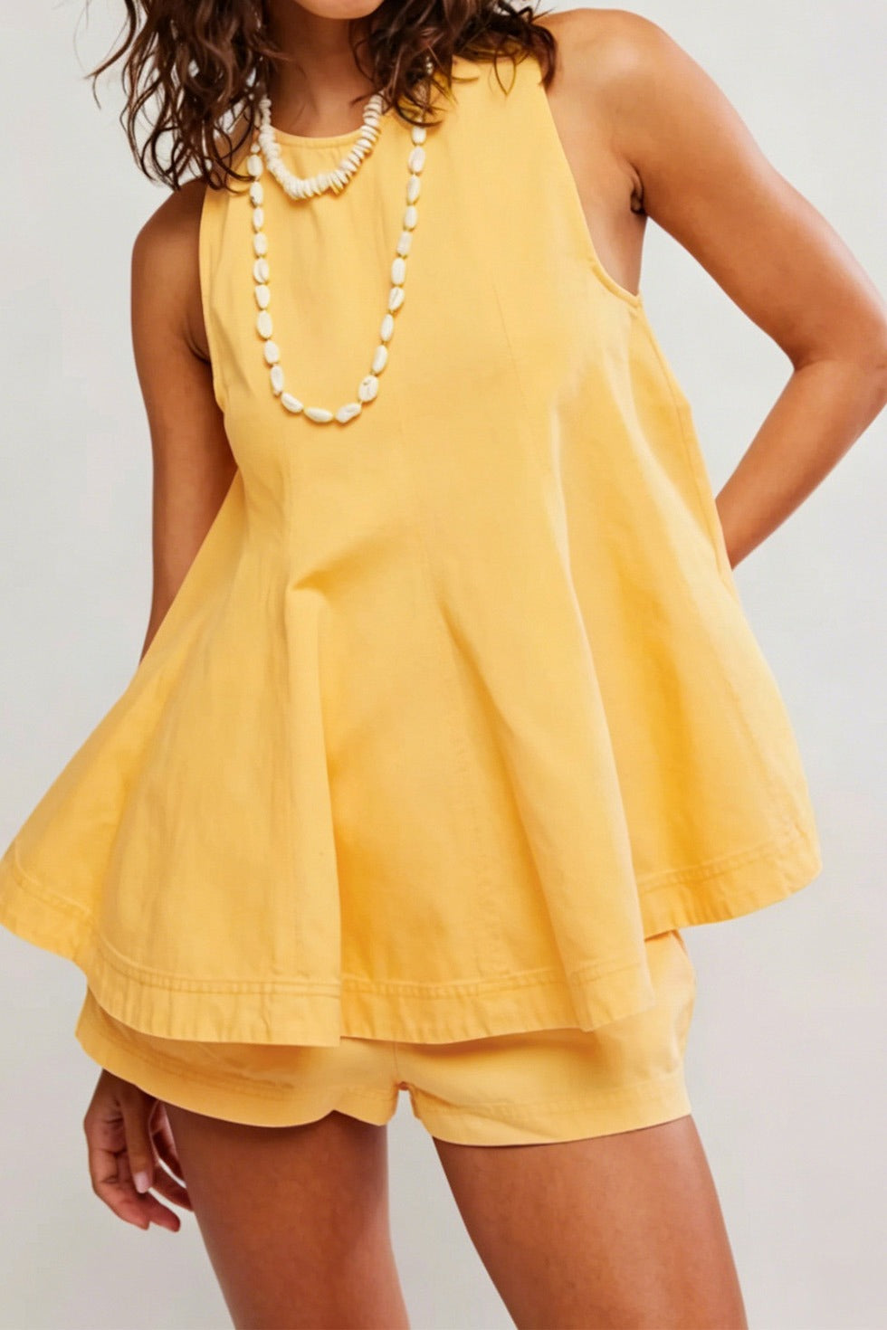 2-Piece Denim Babydoll Shorts Set LavishDaily