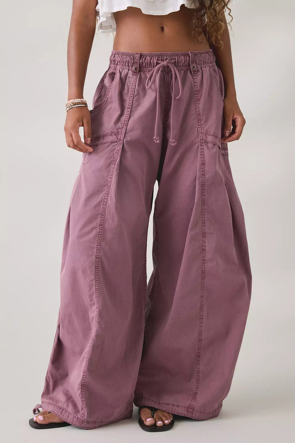 Wide Leg Drawstring Parachute Pant Lavish Daily