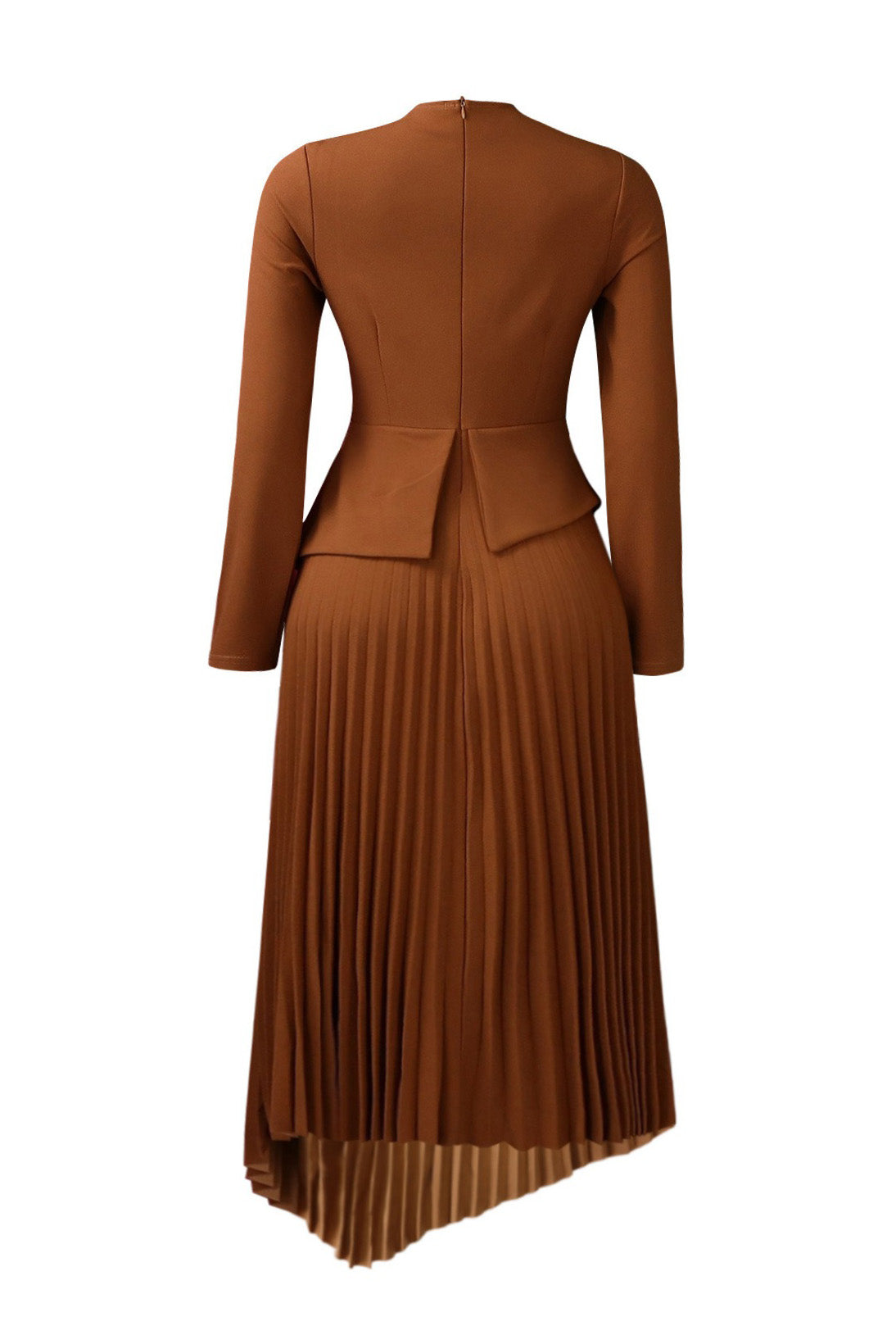 Asymmetric Hem Pleated Midi Dress Lavish Daily