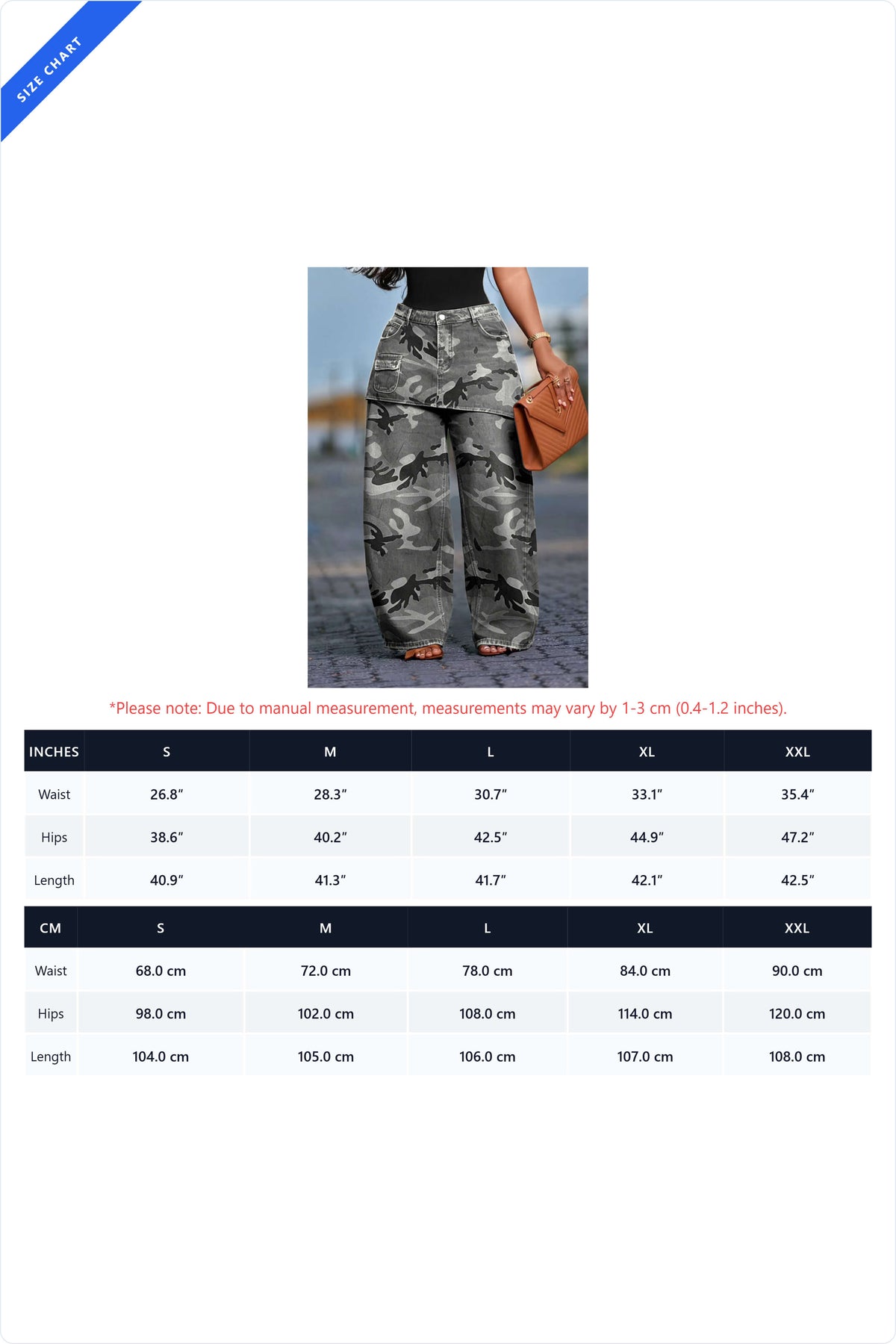 Camo Asymmetrical Skirt Overlay Wide Leg Pants Lavish Daily