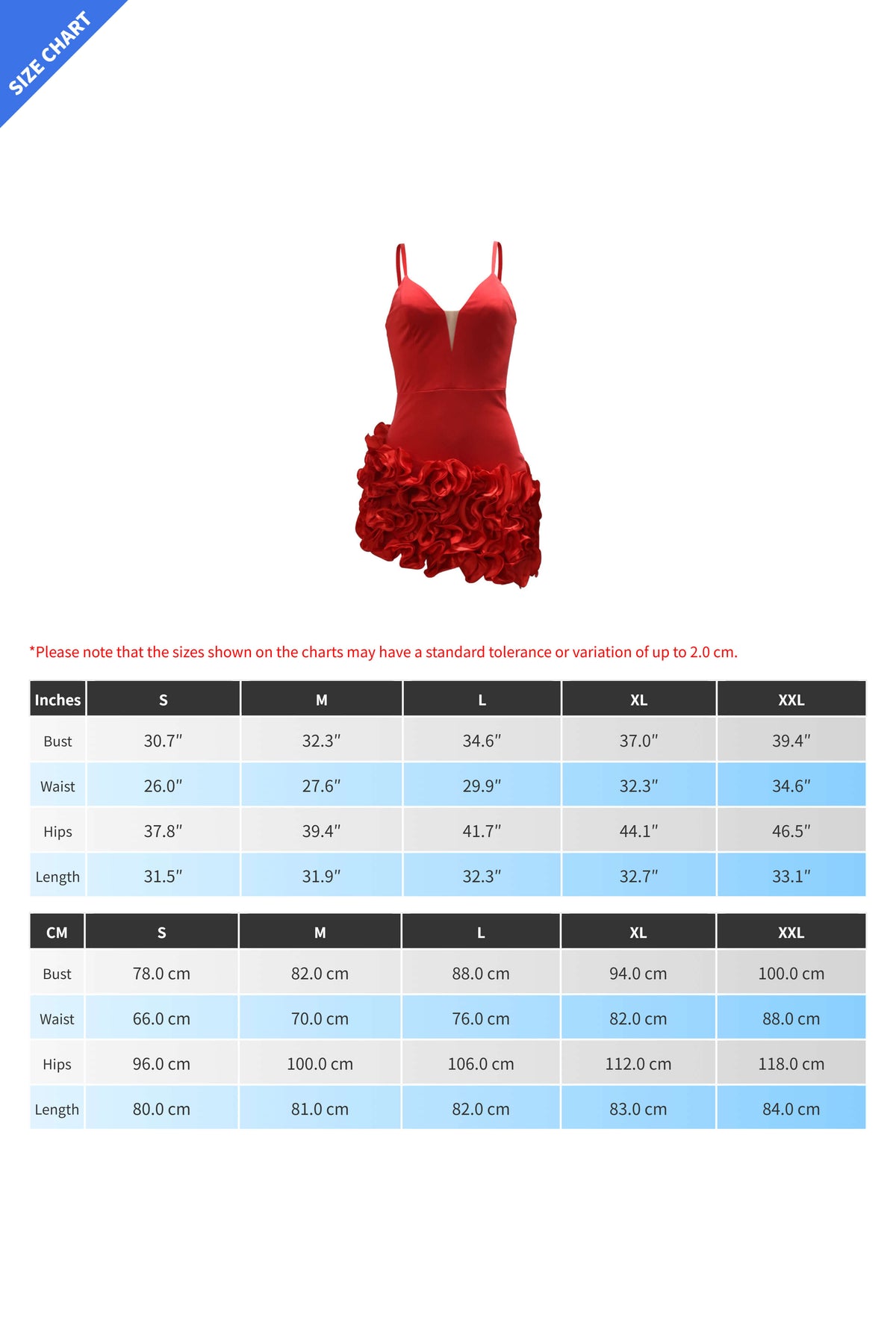Plunging 3D Ruffle Asymmetrical Mini Dress Lavish Daily