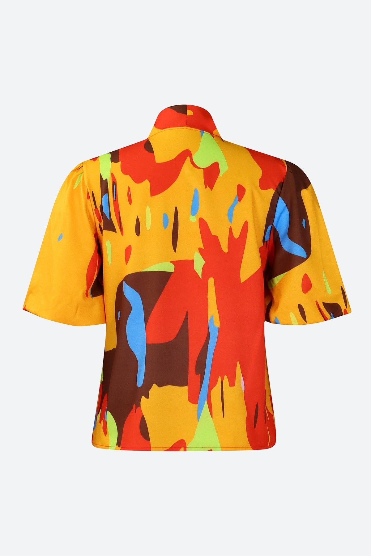 Tie Bow Colorblock Blouse Lavish Daily