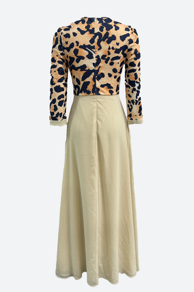Waist Tie Leopard Print Chiffon Dress Lavish Daily