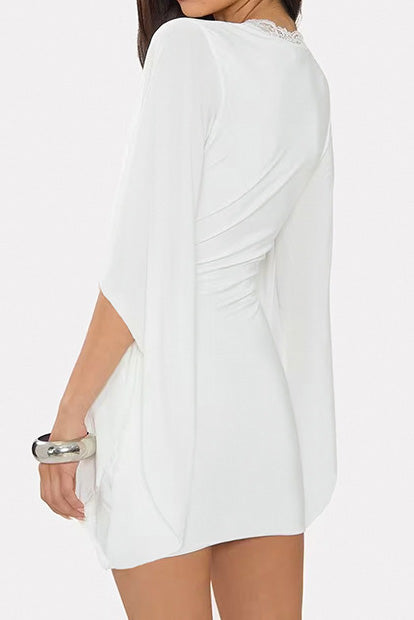 Ruffle Flare Sleeve Bodycon Dress Lavish Daily