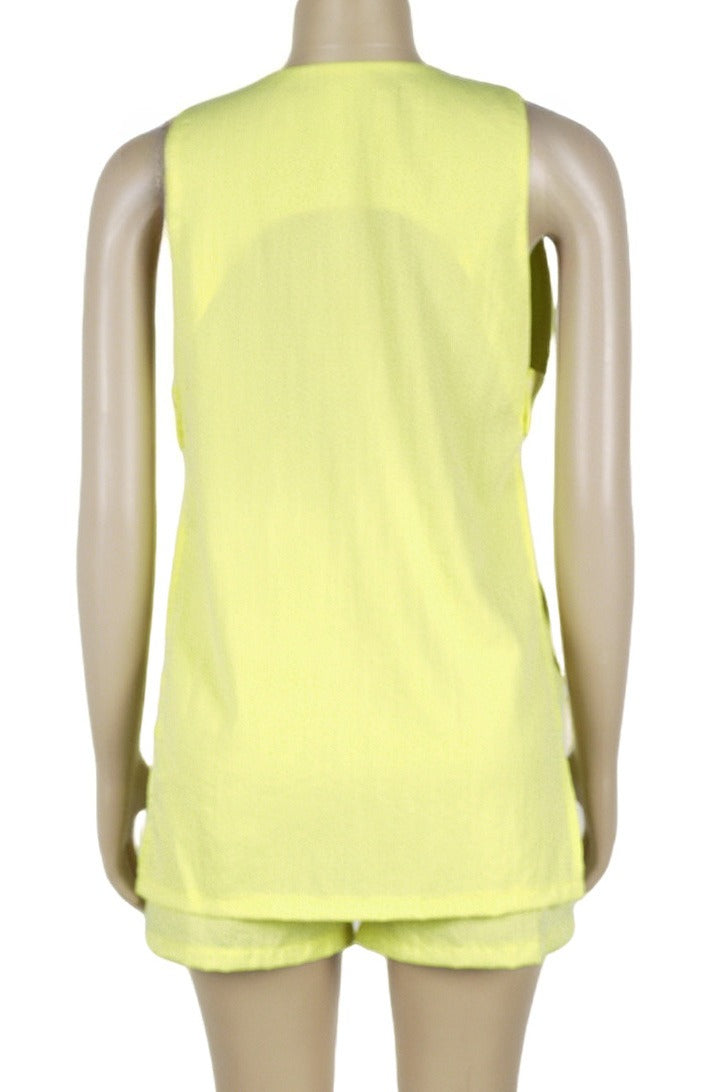 2-Piece Linen-Feel Vest & Shorts Set Lavish Daily
