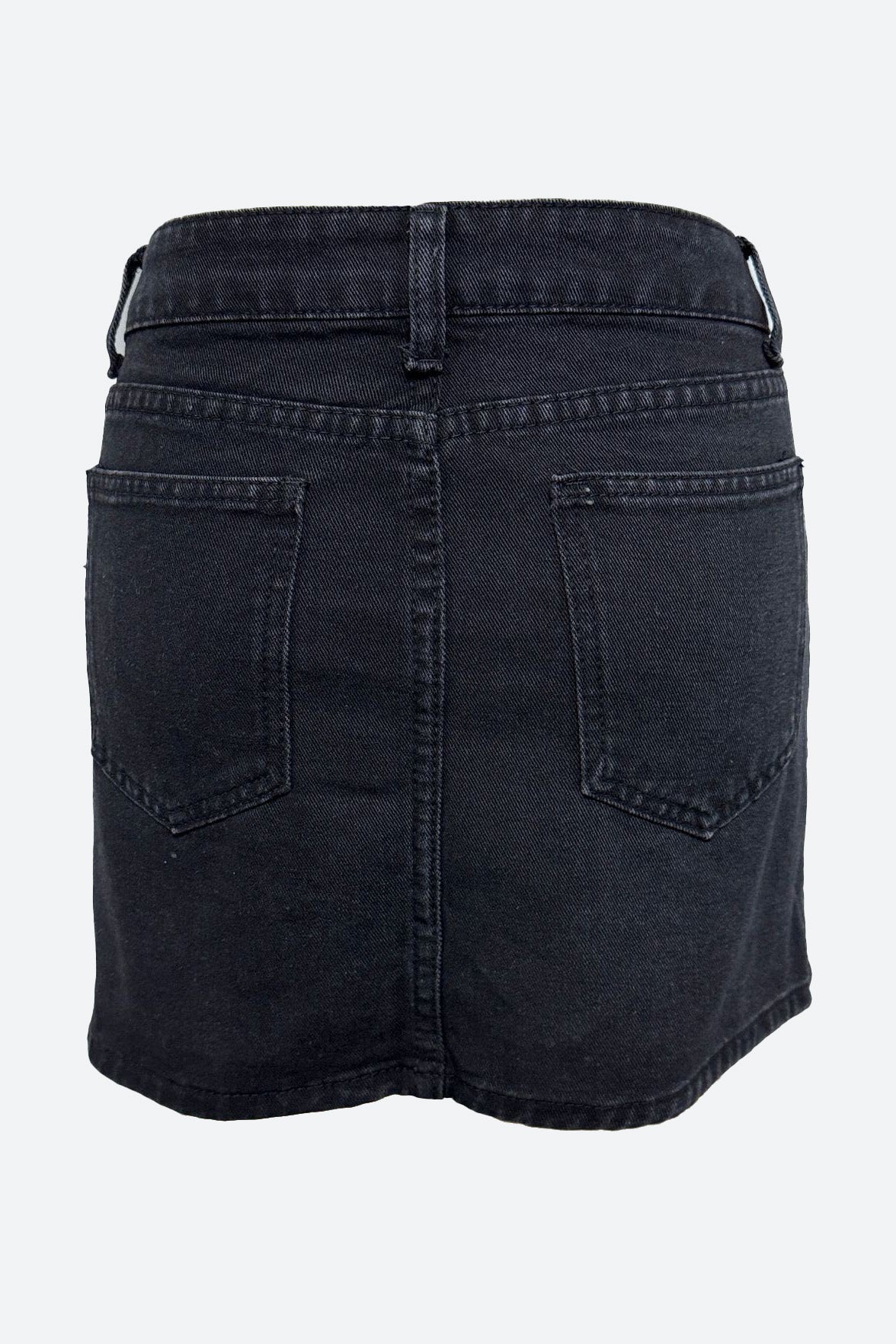Washed Elastic High Waist Shorts Denim Skirts Lavish Daily