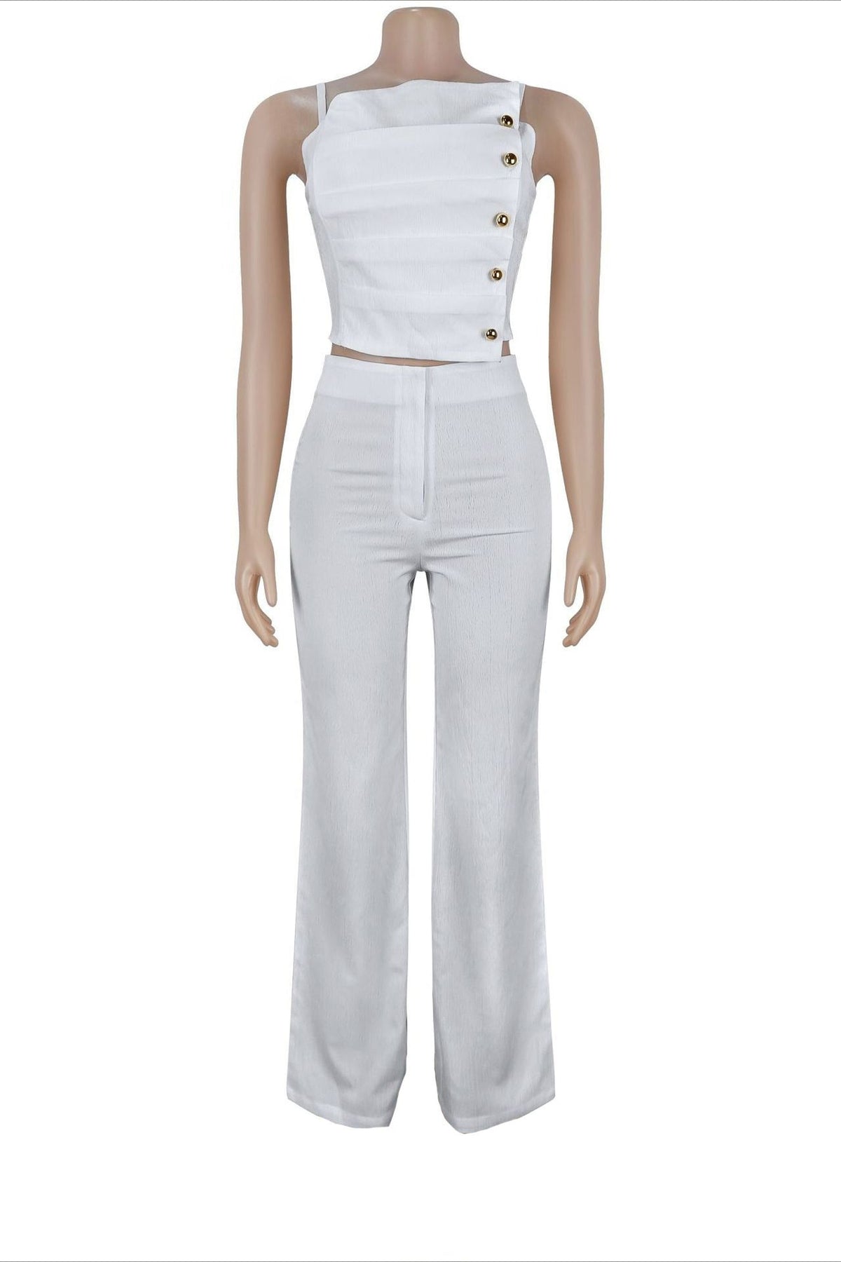 Asymmetrical Button Cami Pant Set Lavish Daily