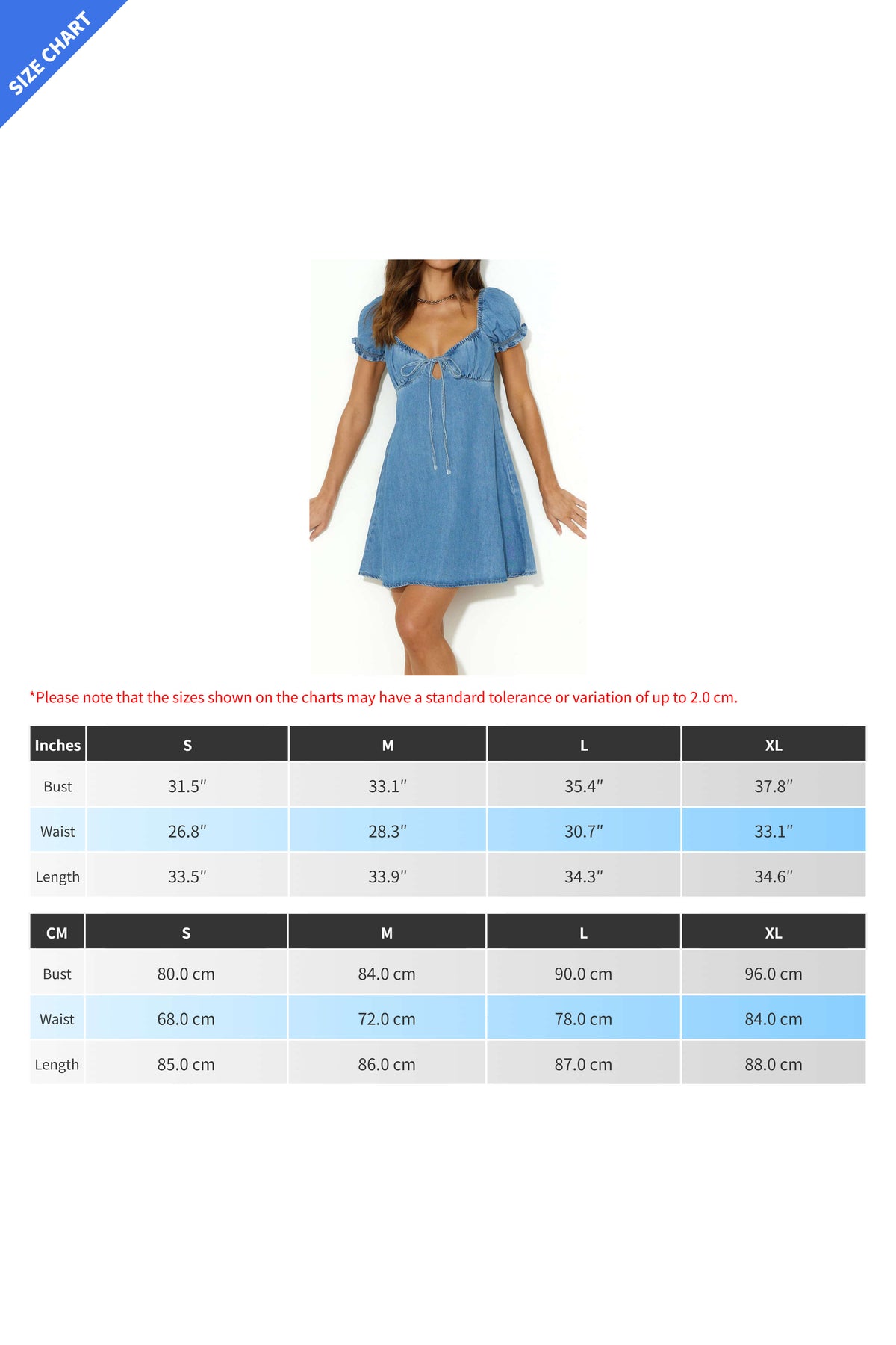 Lace-Up Hollow Out Puff Sleeve Denim Dress Lavish Daily