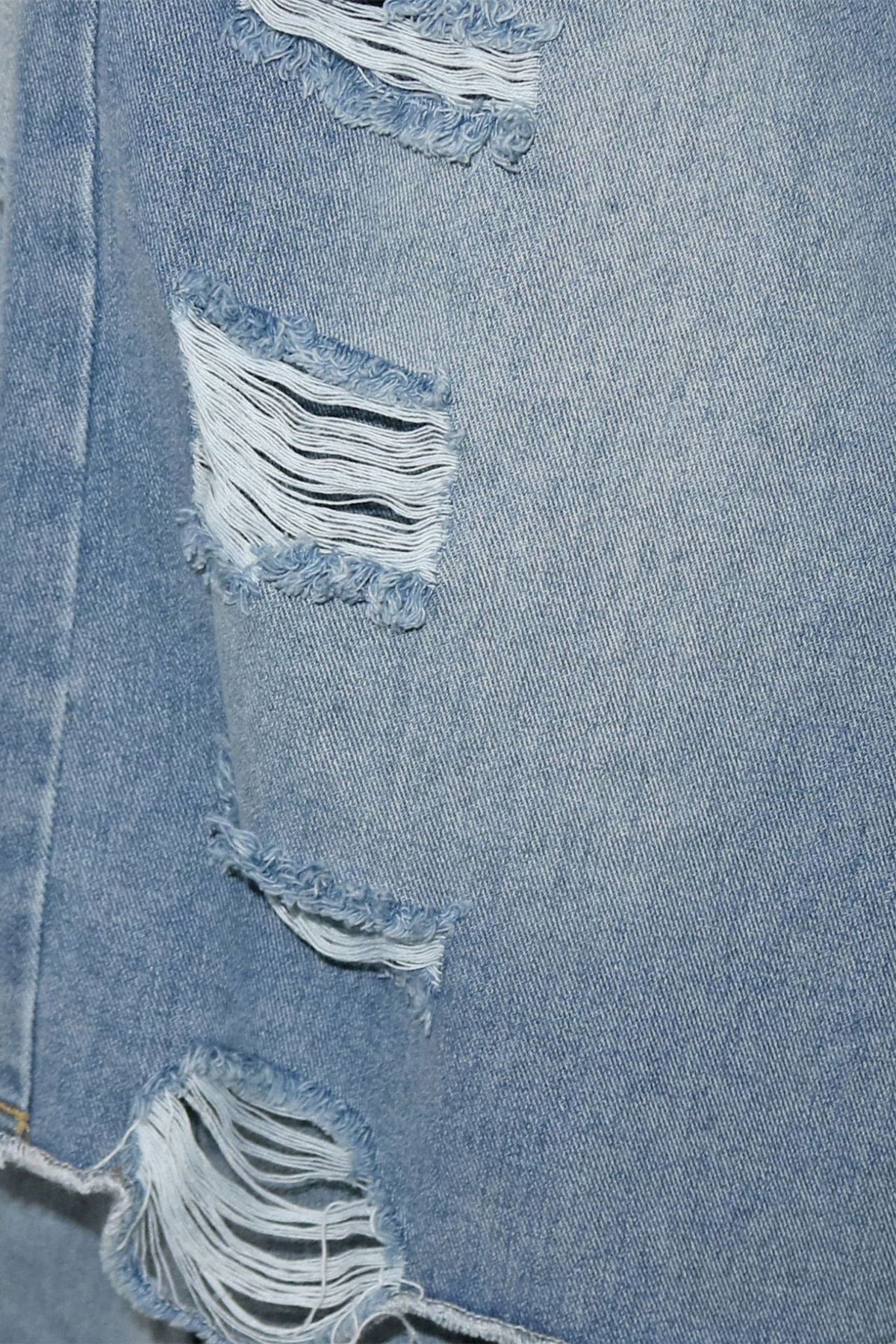 Double Denim Baggy Capri Jeans Lavish Daily