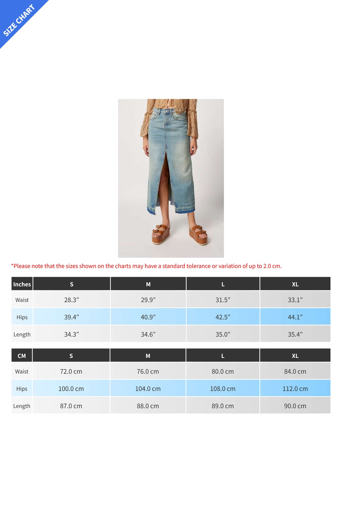 Slim Fit Vintage Denim Long Skirt Lavish Daily