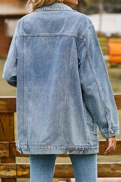 Trendy Women's Button-Up Denim Jacket Lavish Daily