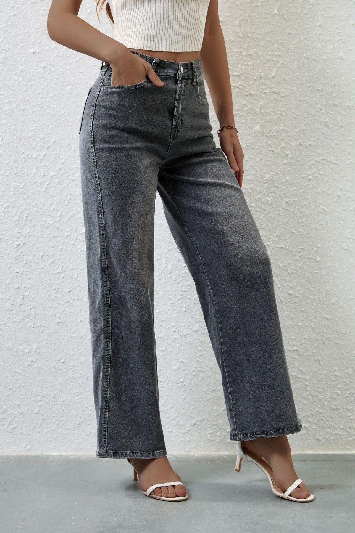High Waist Straight Leg Jeans Lavish Daily