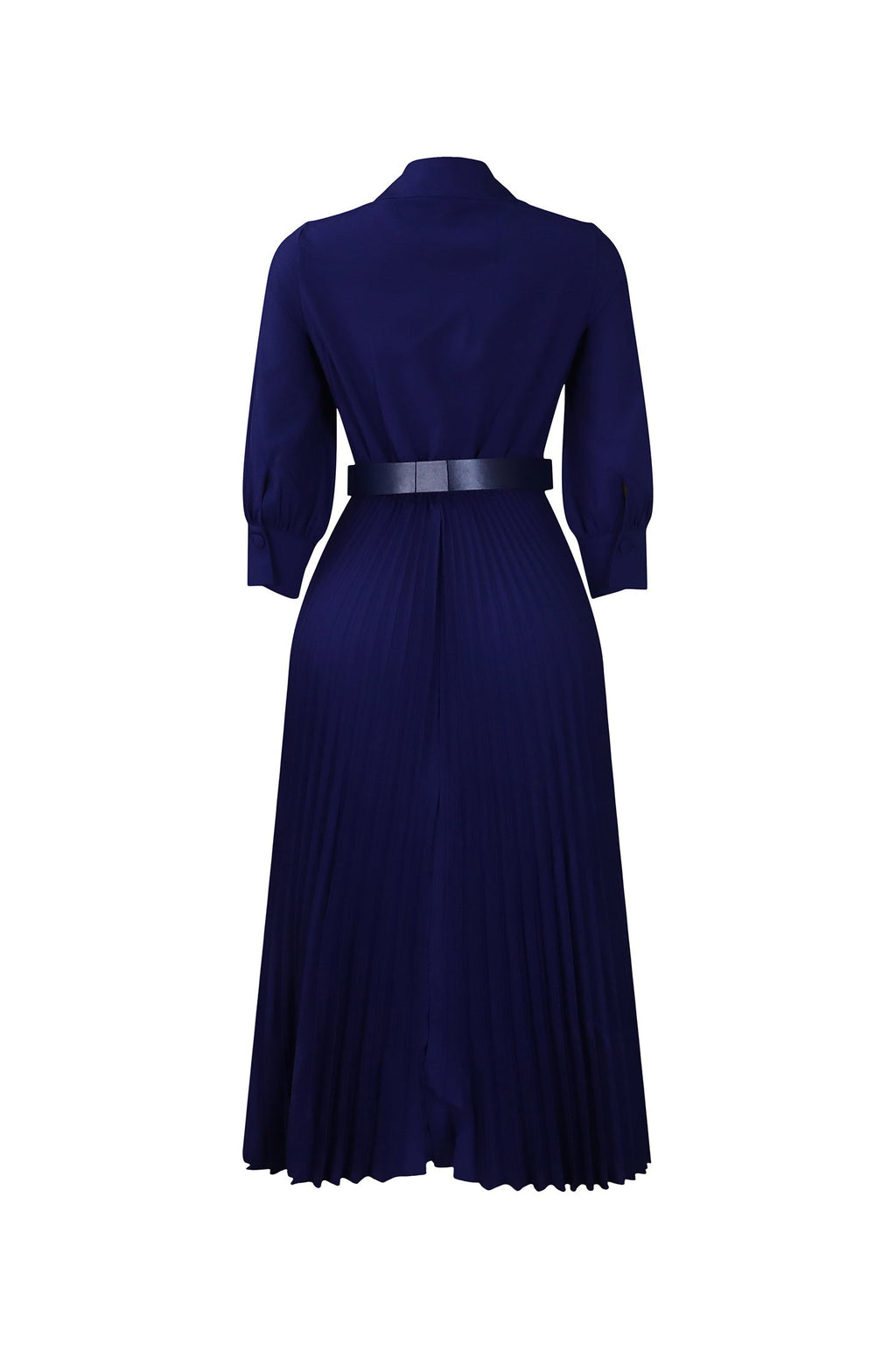 Plus Size Long Sleeve V-Neck Pleated Maxi Dresses Lavish Daily