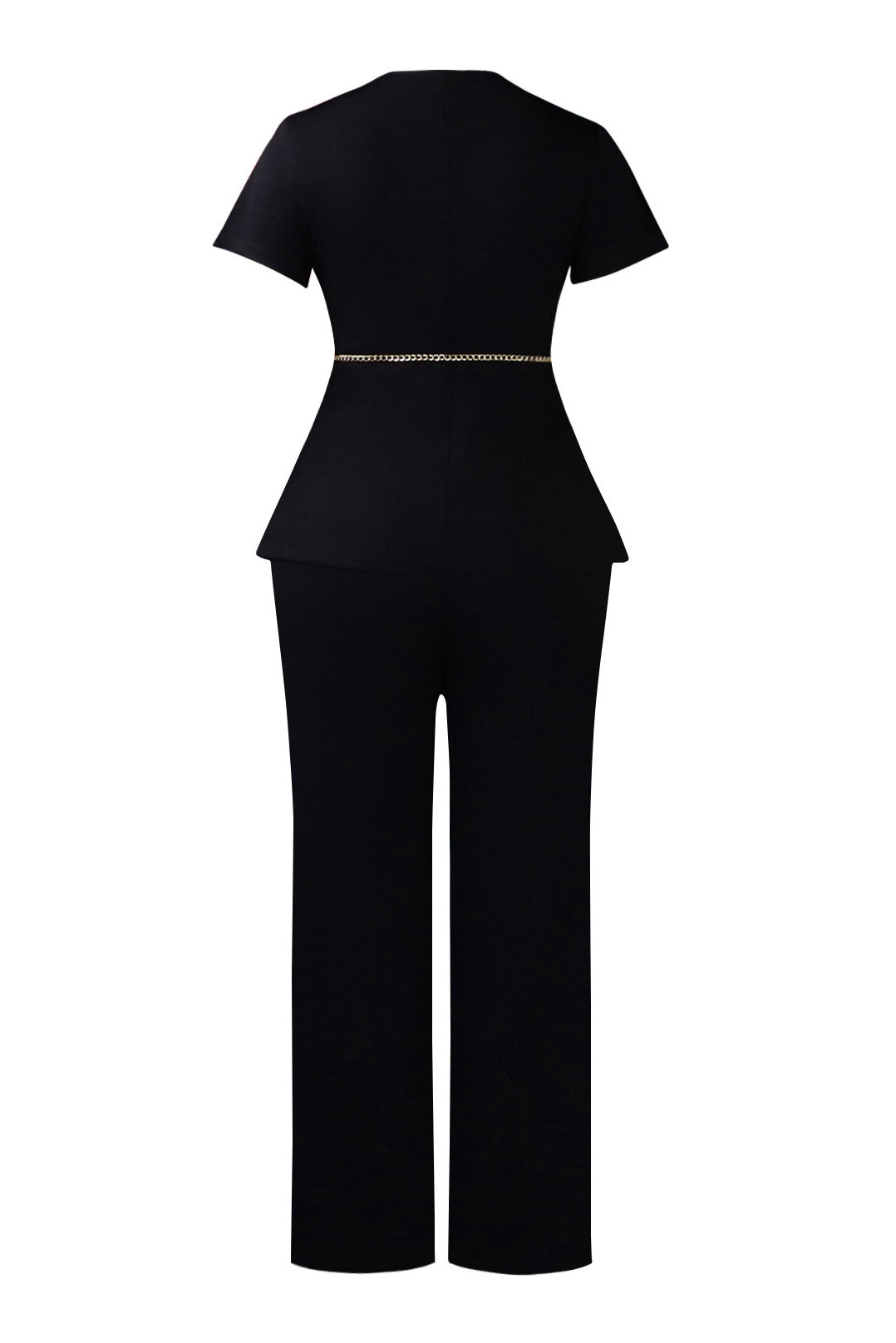 Short Sleeve Asymmetric Blazer Trouser Set Lavish Daily