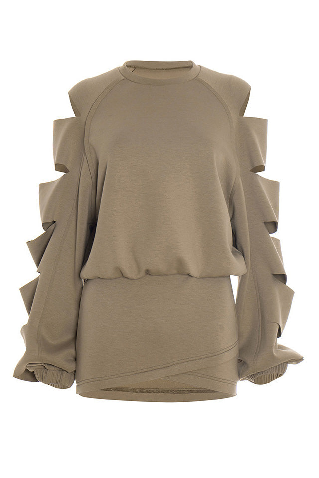 Ripped Loose Top & Fitted Mini Skirt Set Lavish Daily