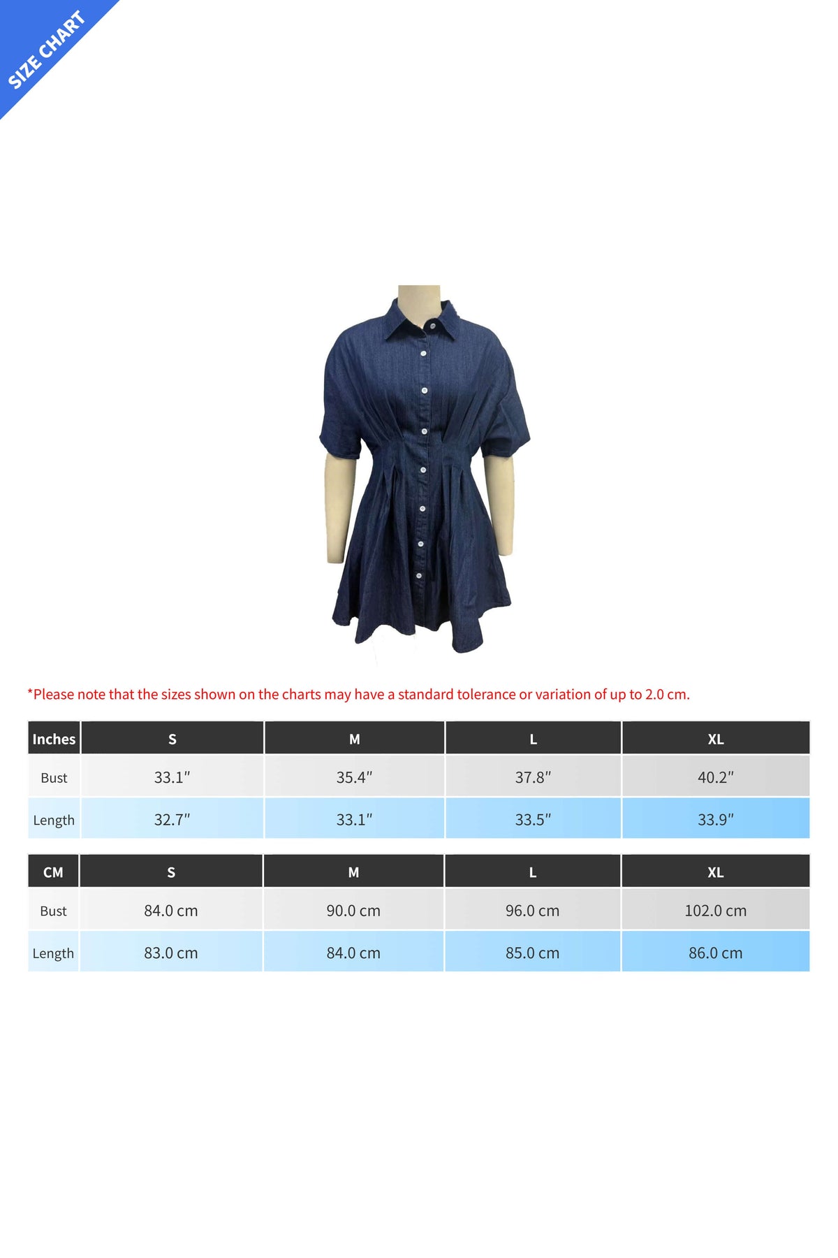 Dark Wash Pleated Waist Denim Mini Dress Lavish Daily