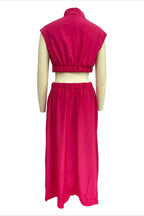 Mock Neck Cut Out Pleated Maxi Dress Lavish Daily