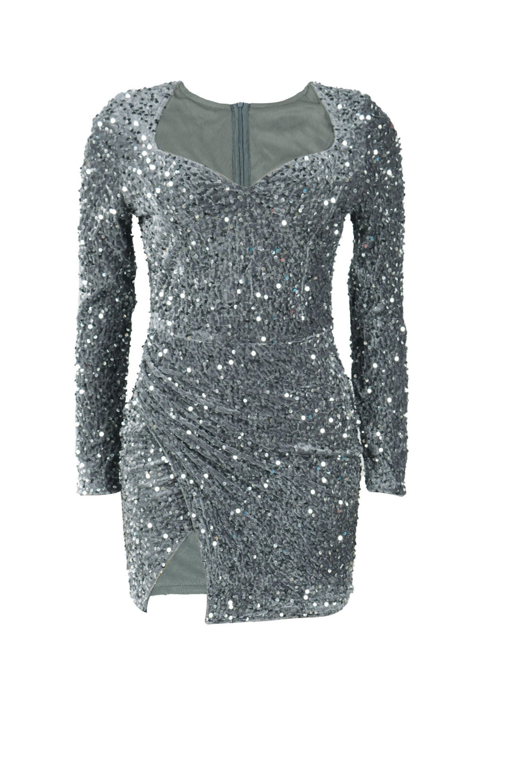 Sequin Slit Mini Bodycon Dress Lavish Daily