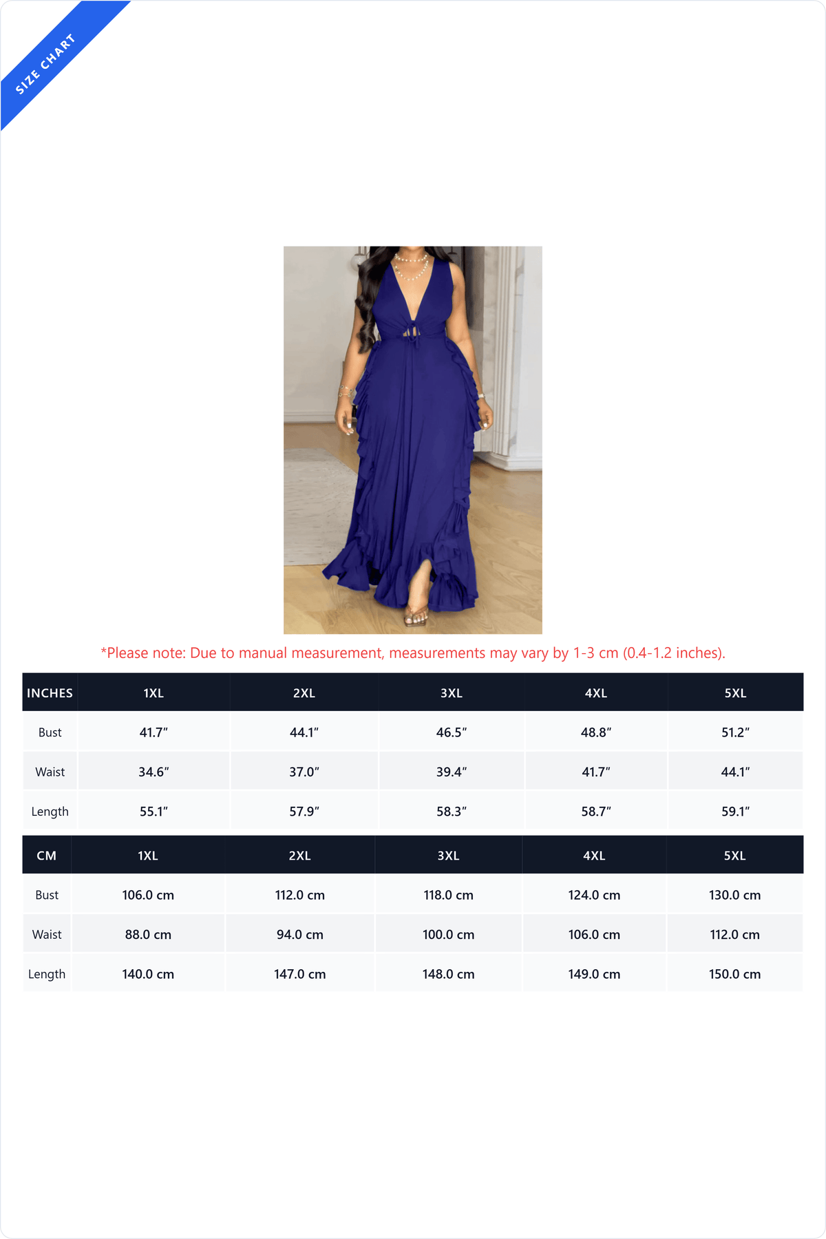 Plus Size Ruffle V-Neck Maxi Dress Lavish Daily