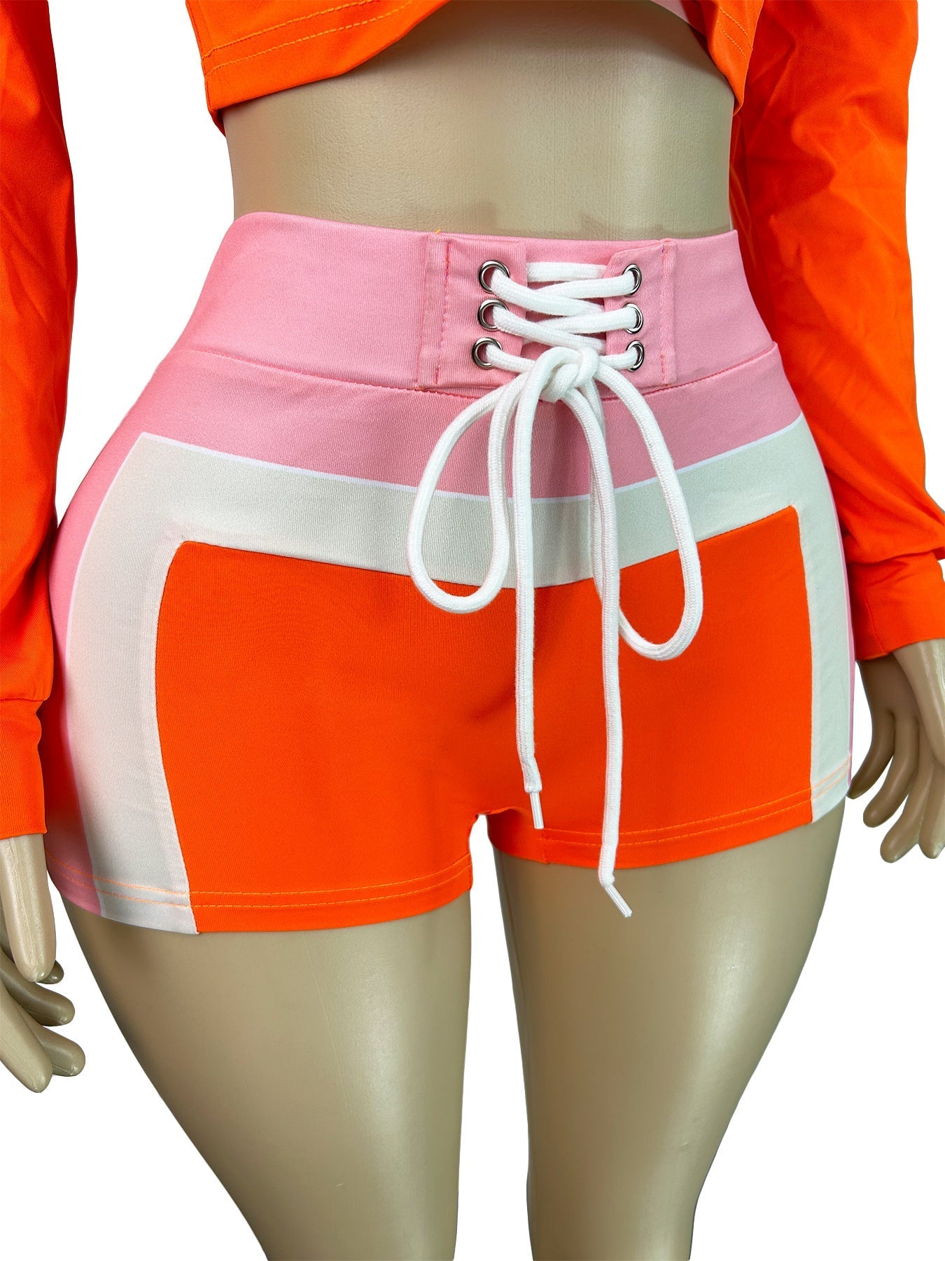 Printed Tie Front Crop Top and Shorts Set Lavish Daily