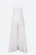 Floral Solid Color Pleated Jumpsuit Lavish Daily