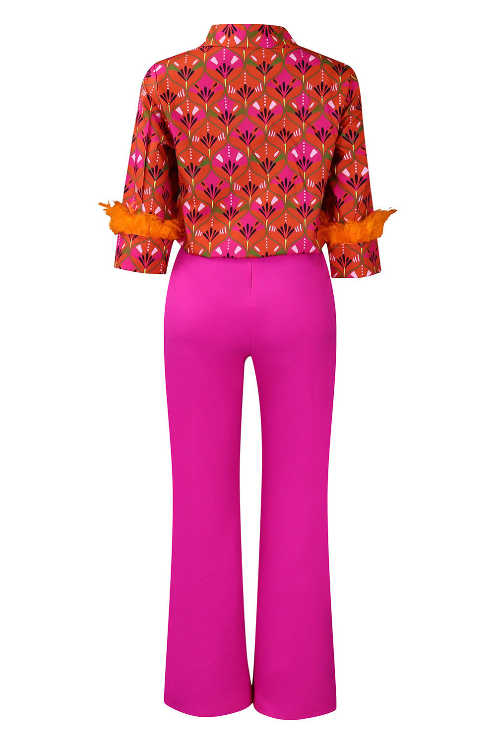 Printed Shirt & Wide Leg Pants Set Lavish Daily