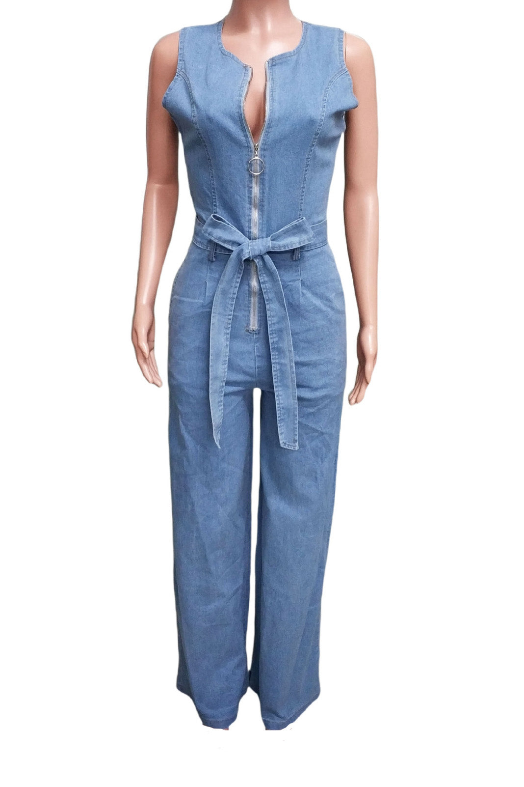 Zipper Up Sleeveless Jumpsuit Lavish Daily