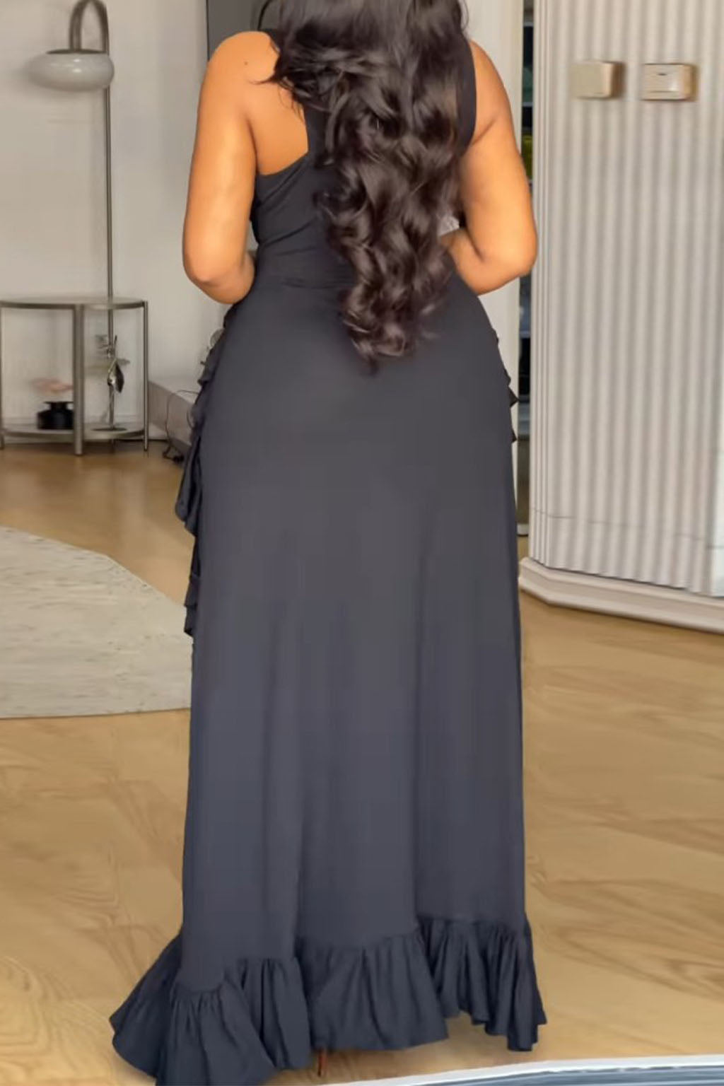 Plus Size Ruffle V-Neck Maxi Dress Lavish Daily