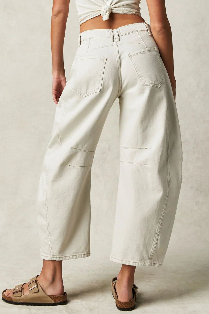 Mid Rise Barrel Jeans Lavish Daily